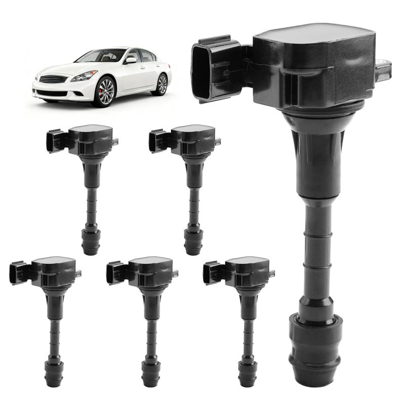 HQPASFY Ignition Coil Packs, Compatible with 2003-2008 Infiniti G35/FX35/M35, 2003-2006 Nissan 350Z 3.5L V6, Replaces# 22448-AL61C, UF401 (6PCS) - Image 1